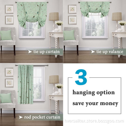 Tie Up Shade Room Darkening Short Curtain